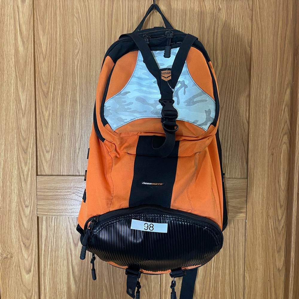 Orange and Black Backpack motorcycle backpack